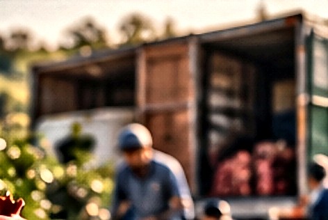 Goods being loaded onto a delivery truck